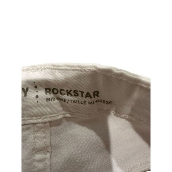 Old‎ Navy Womens Skinny Mid-Rise White Distressed Jeans Size 0 - Picture 6 of 7